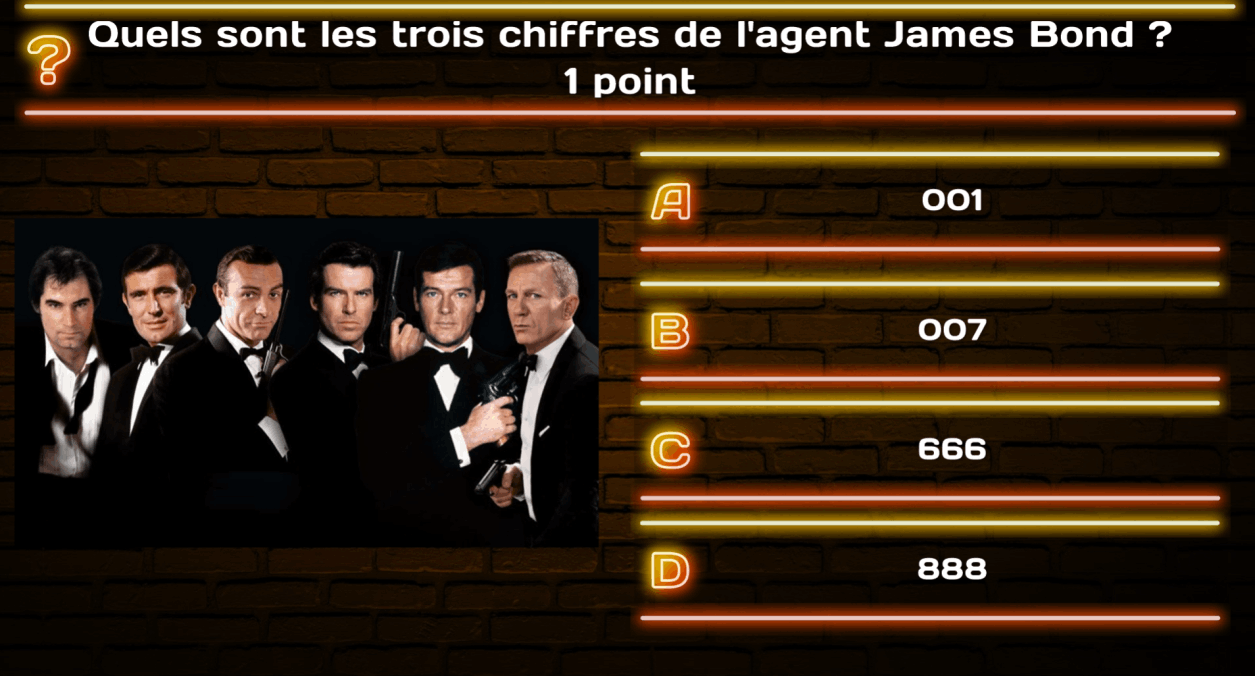 QCM façon plateau TV